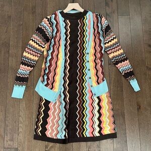Missoni for Tarhet Colorful Zigzag Knit Dress and Cardigan Set